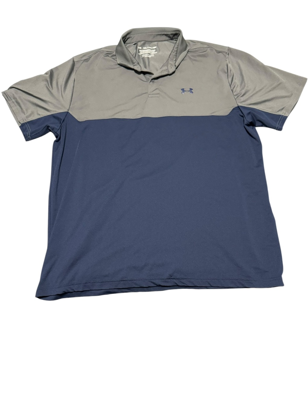 Under Armour The Performance Polo Shirt Mens 2XL XXL Gray Navy Golf Top
